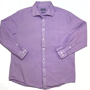 Michael Kors Purple Gingham Button Front Shirt